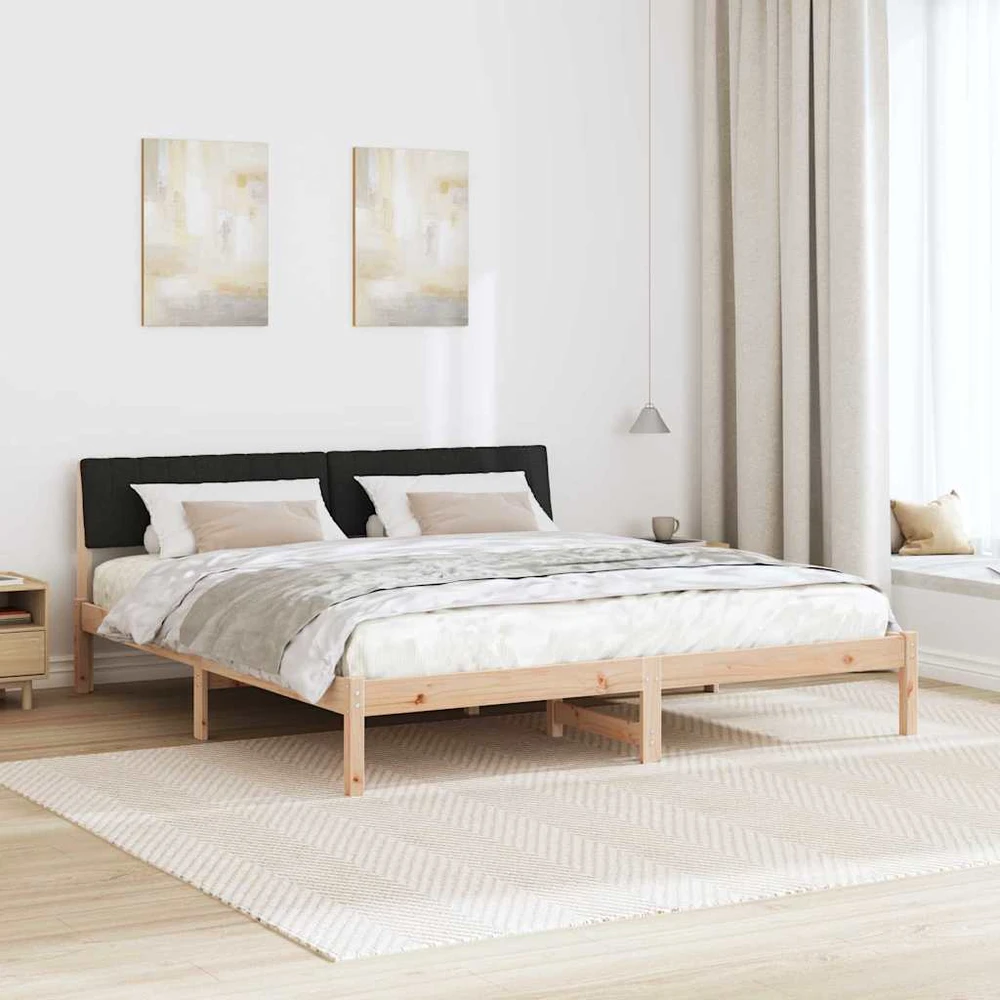 Lovos rėmas Ruda ir juoda 180 x 200 cm Pušies masyvas