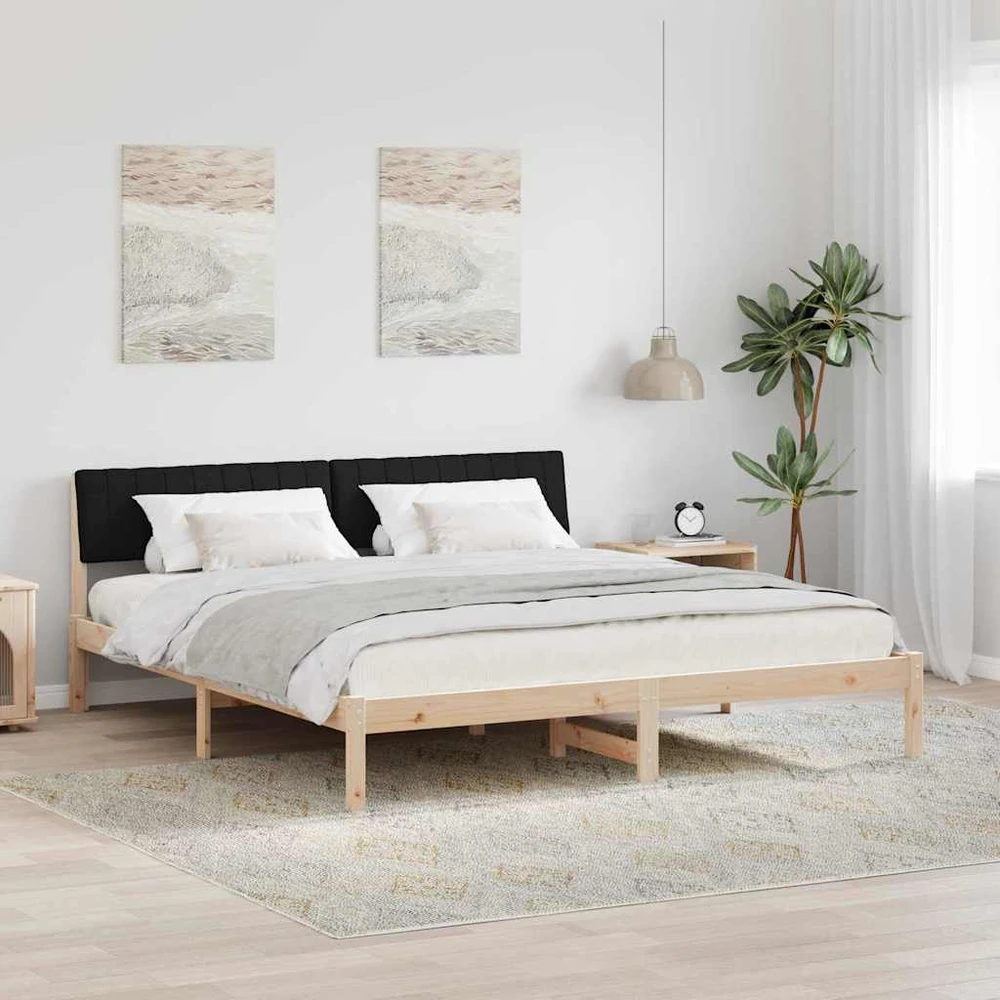 Lovos rėmas Ruda ir juoda 180 x 200 cm Pušies masyvas