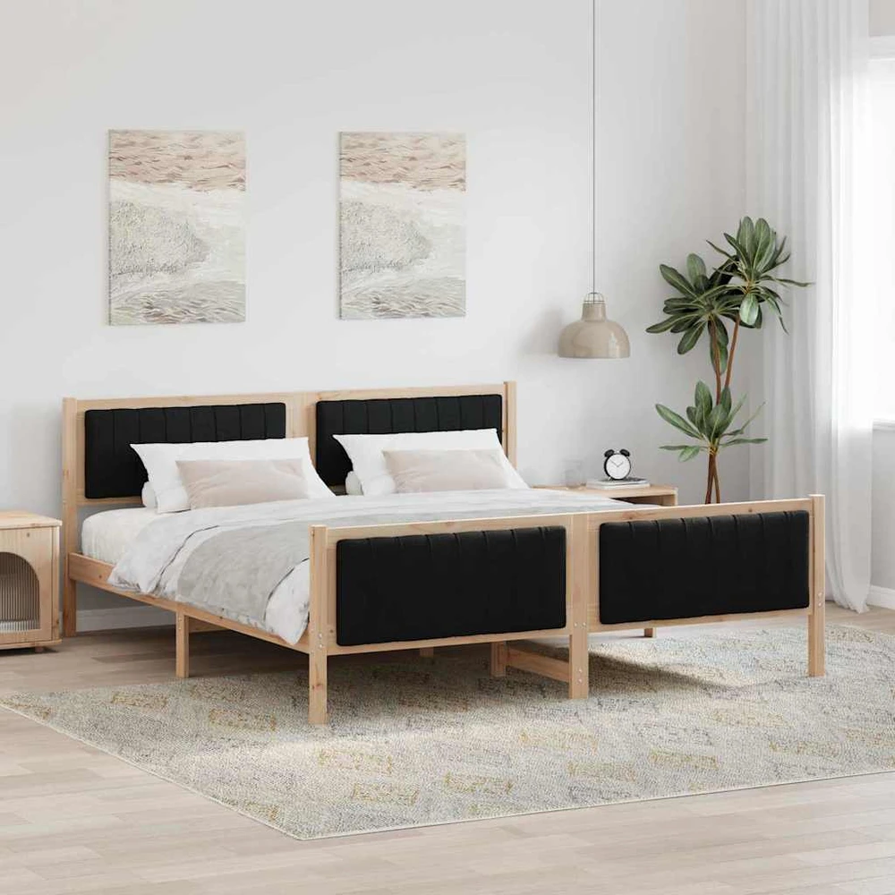 Lovos rėmas Ruda ir juoda 180 x 200 cm Pušies masyvas