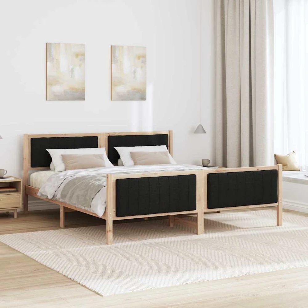 Lovos rėmas Ruda ir juoda 180 x 200 cm Pušies masyvas
