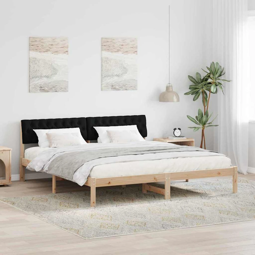 Lovos rėmas Ruda ir juoda 180 x 200 cm Pušies masyvas