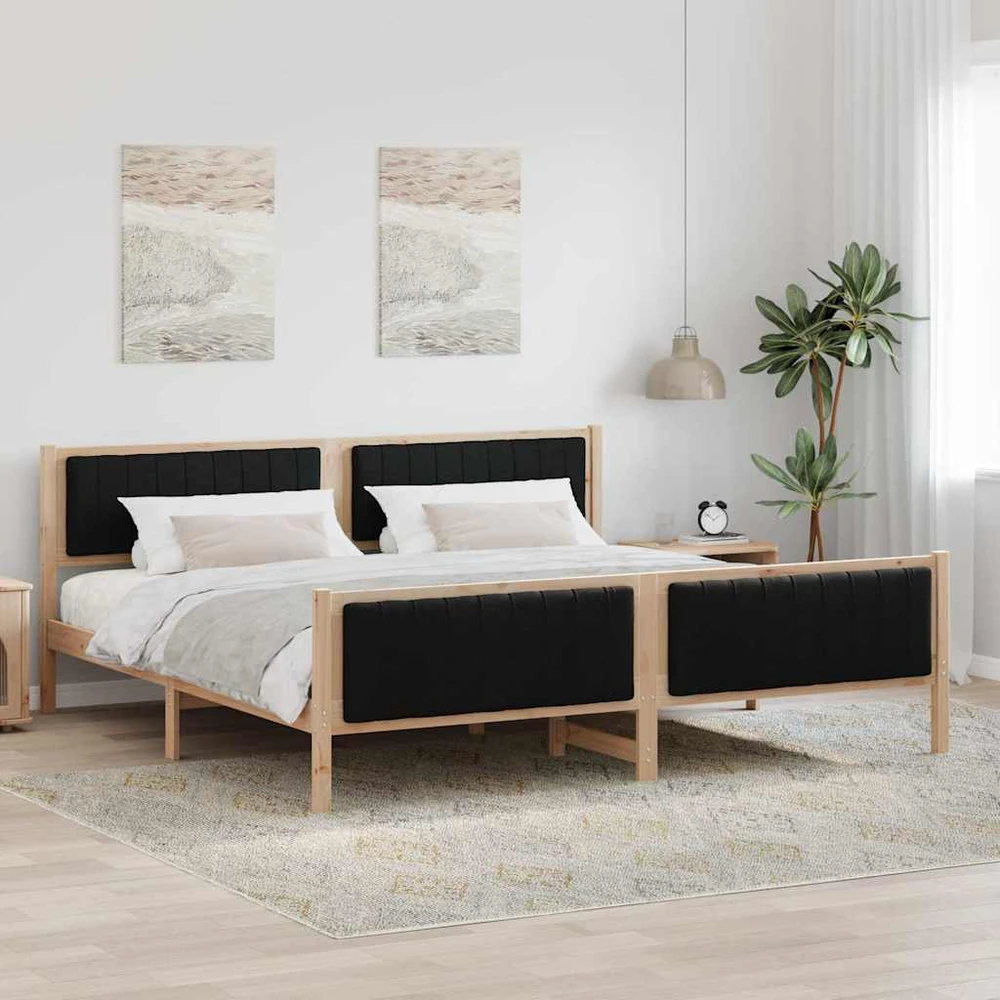 Lovos rėmas Ruda ir juoda 200 x 200 cm Pušies masyvas