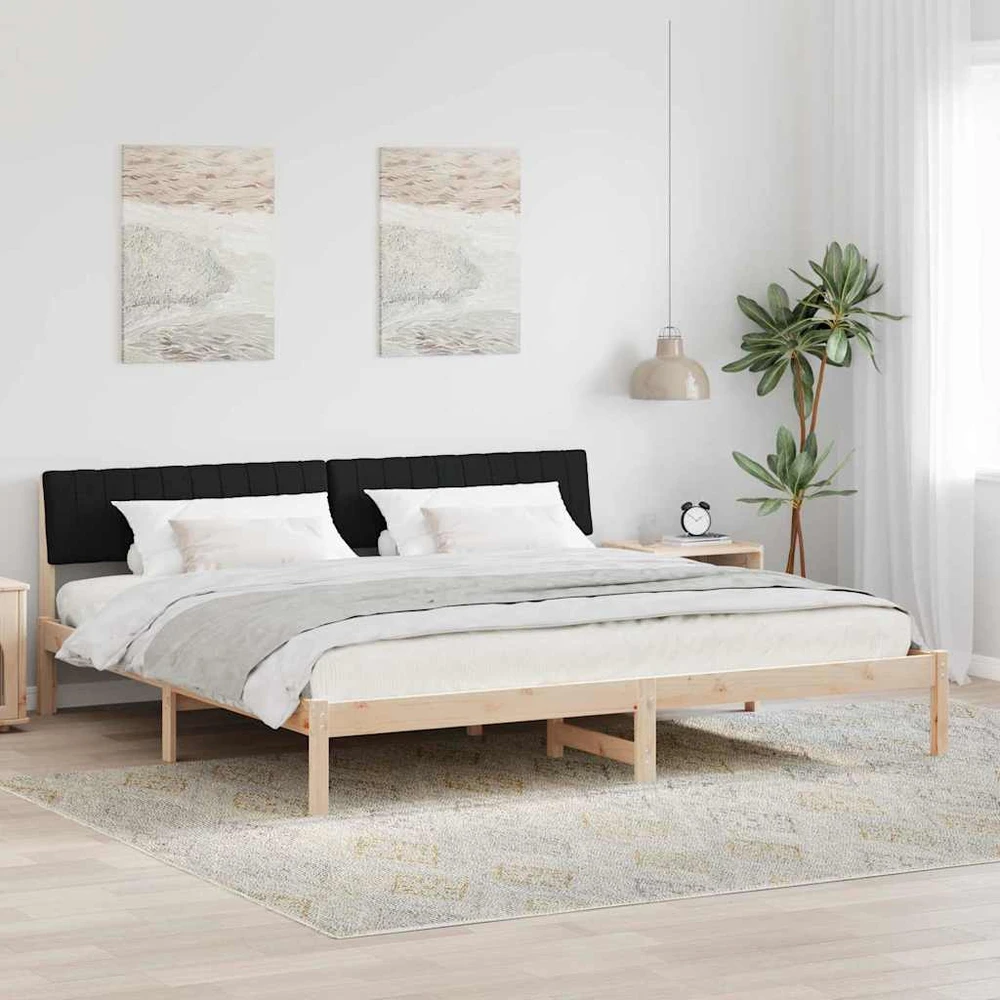 Lovos rėmas Ruda ir juoda 200 x 200 cm Pušies masyvas