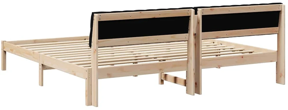 Lovos rėmas Ruda ir juoda 200 x 200 cm Pušies masyvas