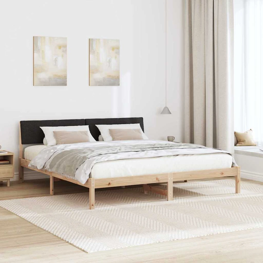 Lovos rėmas Ruda ir juoda 200 x 200 cm Pušies masyvas