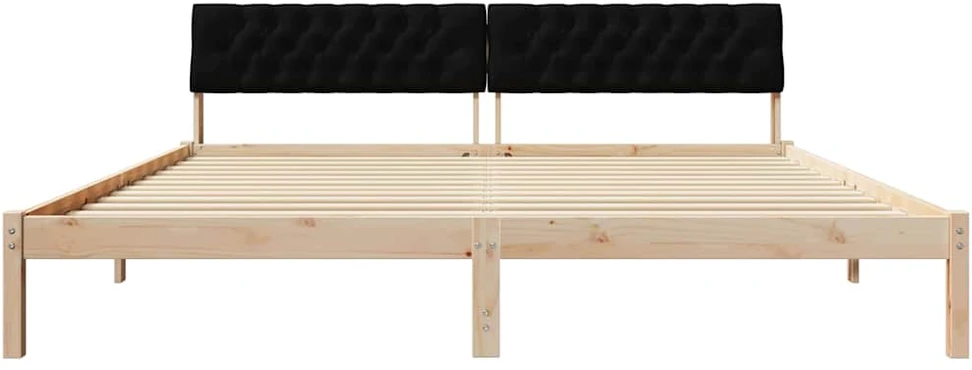Lovos rėmas Ruda ir juoda 200 x 200 cm Pušies masyvas