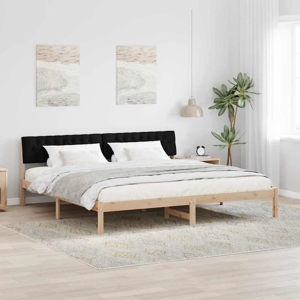 Lovos rėmas Ruda ir juoda 200 x 200 cm Pušies masyvas