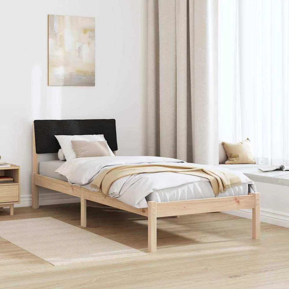 Lova Lovos rėmas Ruda ir juoda 75 x 190 cm Pušies masyvas