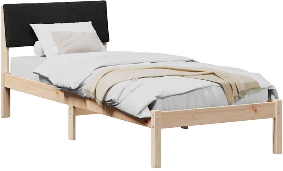 Lova Lovos rėmas Ruda ir juoda 75 x 190 cm Pušies masyvas