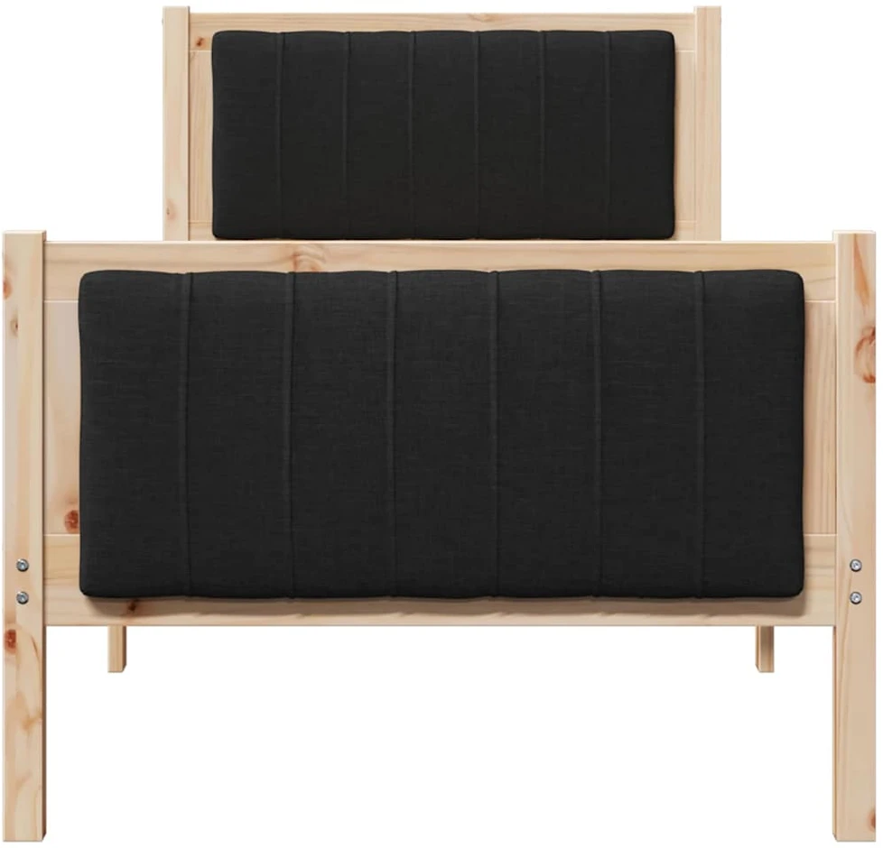Lova Lovos rėmas Ruda ir juoda 75 x 190 cm Pušies masyvas