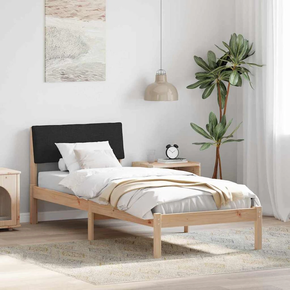 Lova Lovos rėmas Ruda ir juoda 75 x 190 cm Pušies masyvas