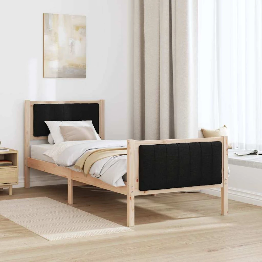 Lova Lovos rėmas Ruda ir juoda 75 x 190 cm Pušies masyvas