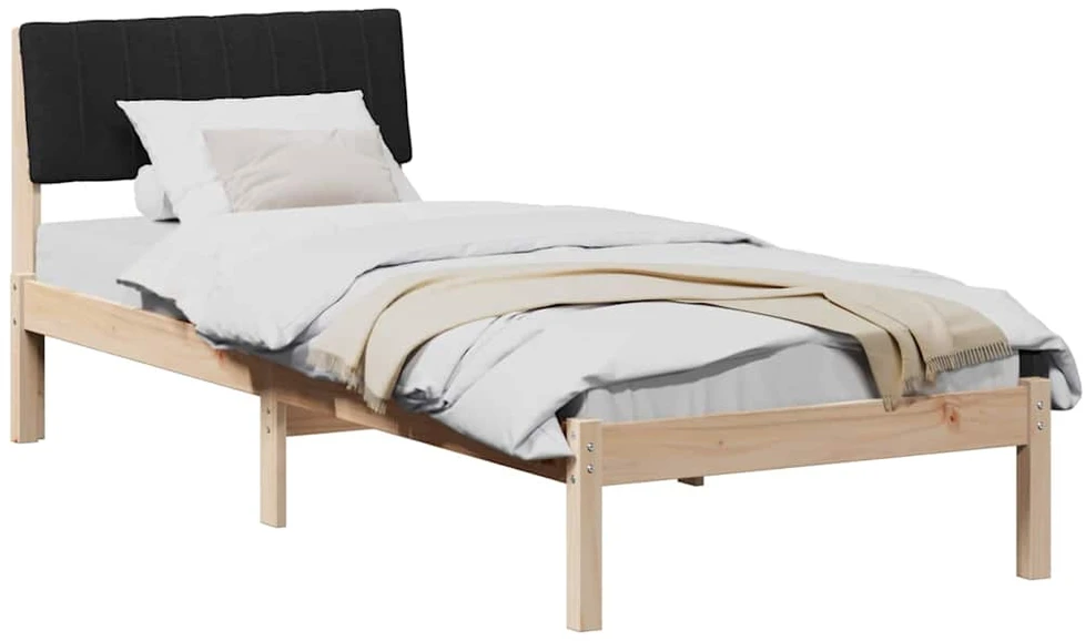 Lova Lovos rėmas Ruda ir juoda 75 x 190 cm Pušies masyvas