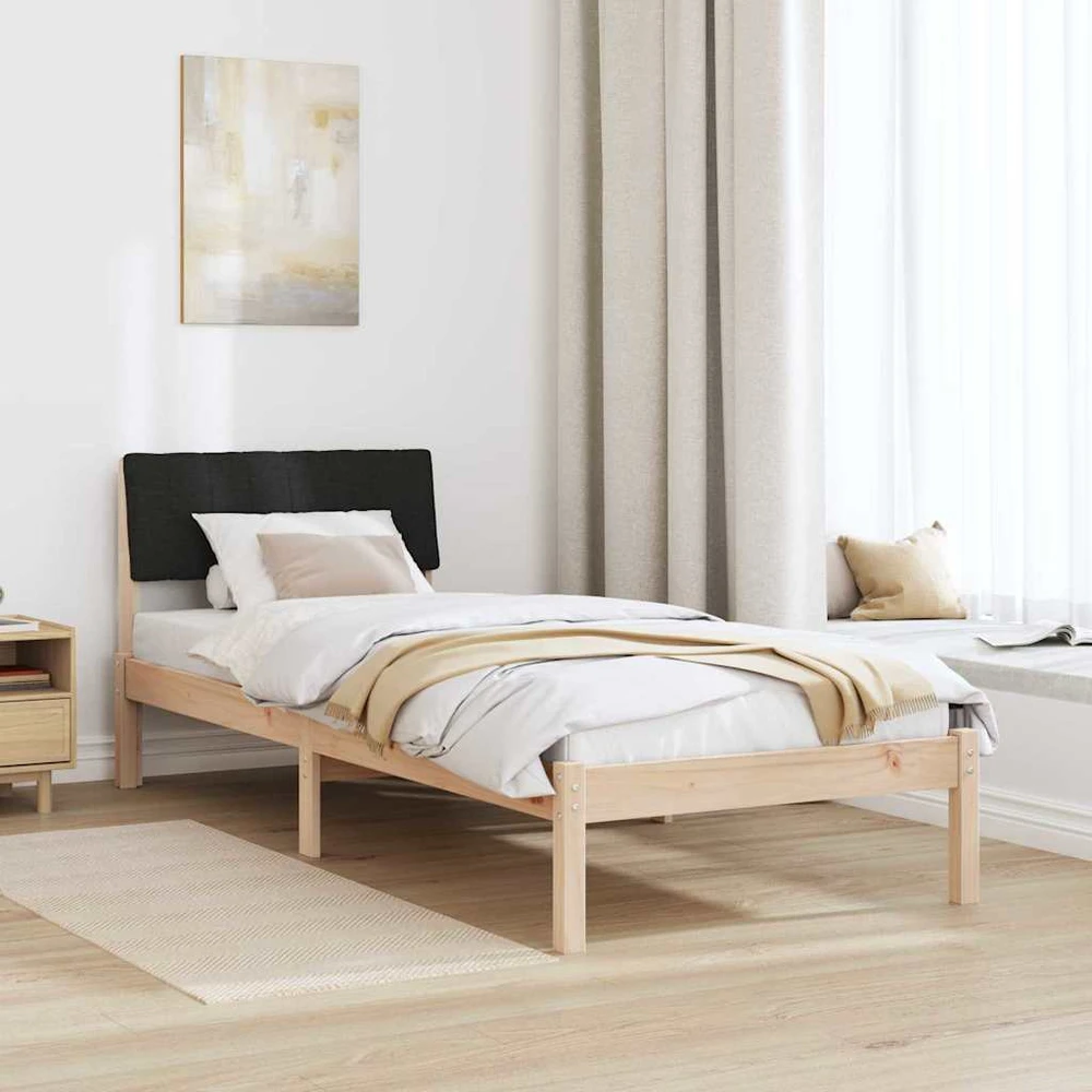 Lova Lovos rėmas Ruda ir juoda 75 x 190 cm Pušies masyvas