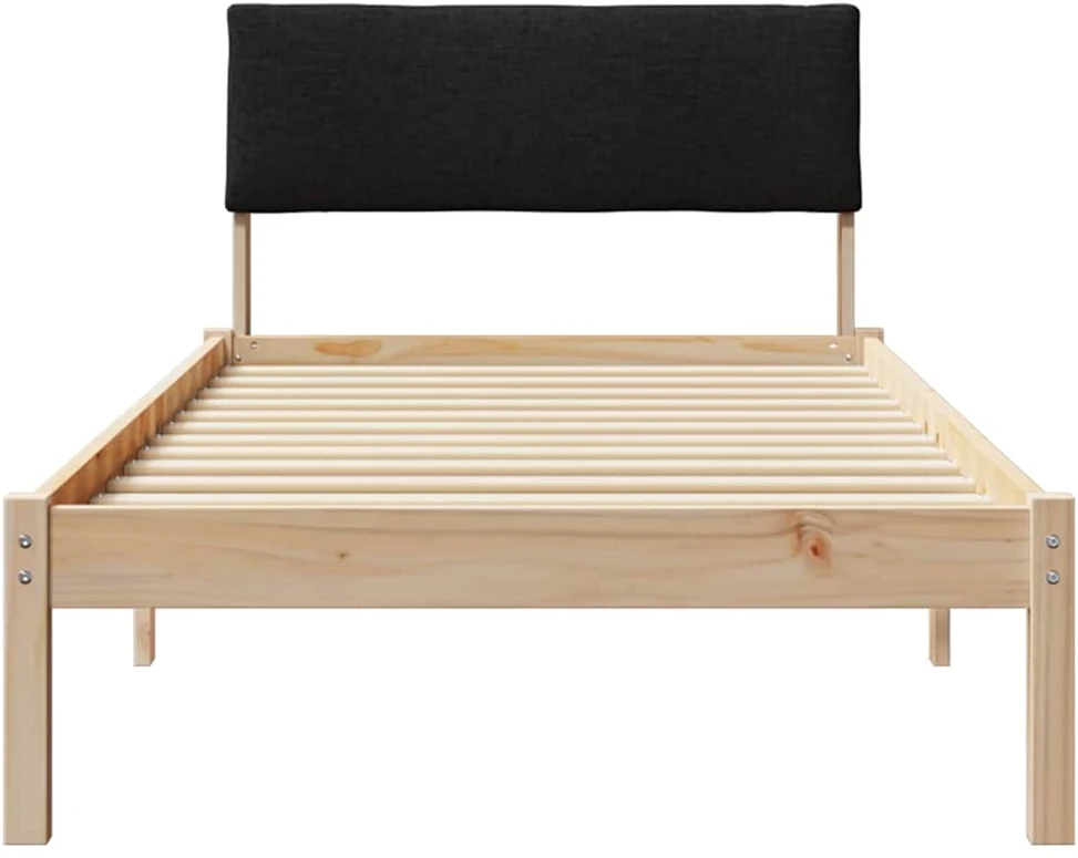 Lova Lovos rėmas Ruda ir juoda 90 x 190 cm Pušies masyvas