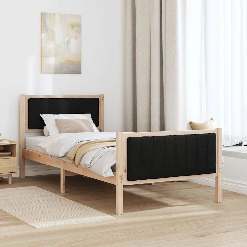 Lova Lovos rėmas Ruda ir juoda 90 x 190 cm Pušies masyvas