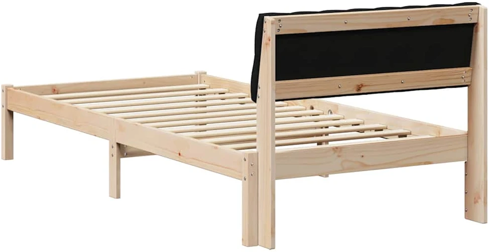 Lova Lovos rėmas Ruda ir juoda 90 x 200 cm Pušies masyvas
