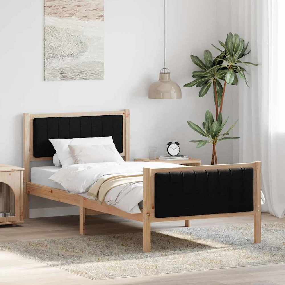 Lova Lovos rėmas Ruda ir juoda 90 x 200 cm Pušies masyvas