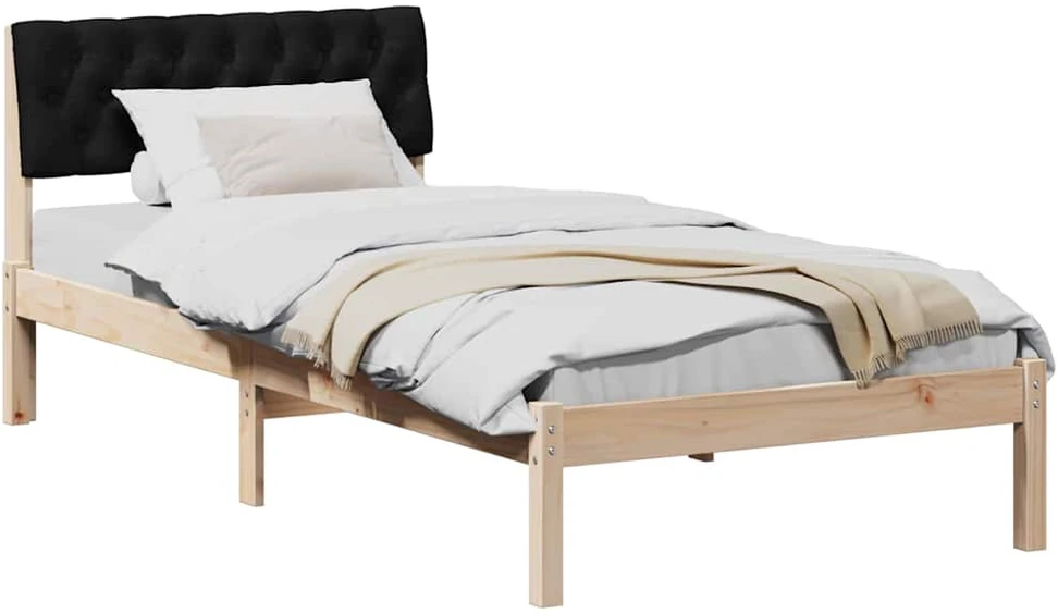 Lova Lovos rėmas Ruda ir juoda 90 x 200 cm Pušies masyvas