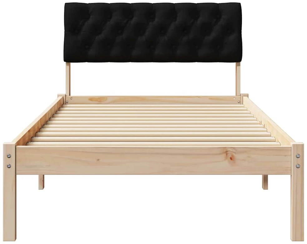Lova Lovos rėmas Ruda ir juoda 90 x 200 cm Pušies masyvas