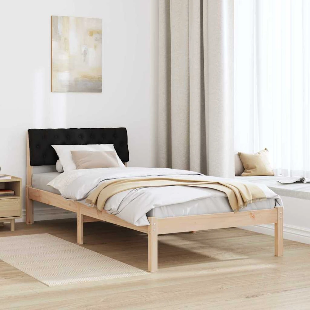 Lova Lovos rėmas Ruda ir juoda 90 x 200 cm Pušies masyvas