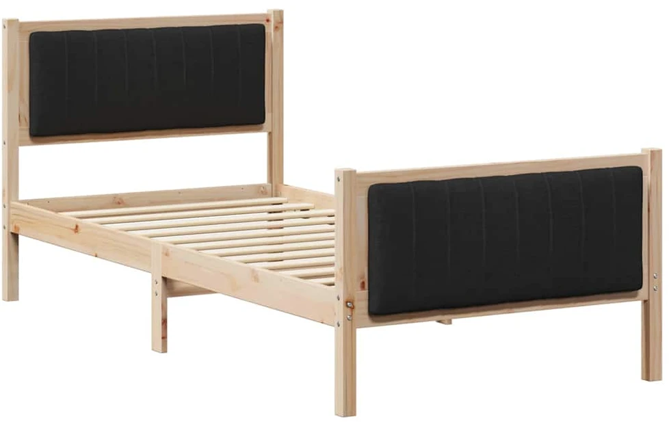 Lova Lovos rėmas Ruda ir juoda 90 x 200 cm Pušies masyvas