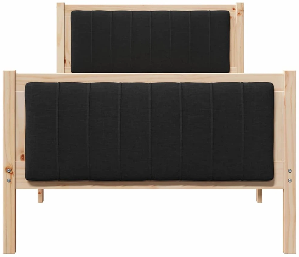 Lova Lovos rėmas Ruda ir juoda 90 x 200 cm Pušies masyvas