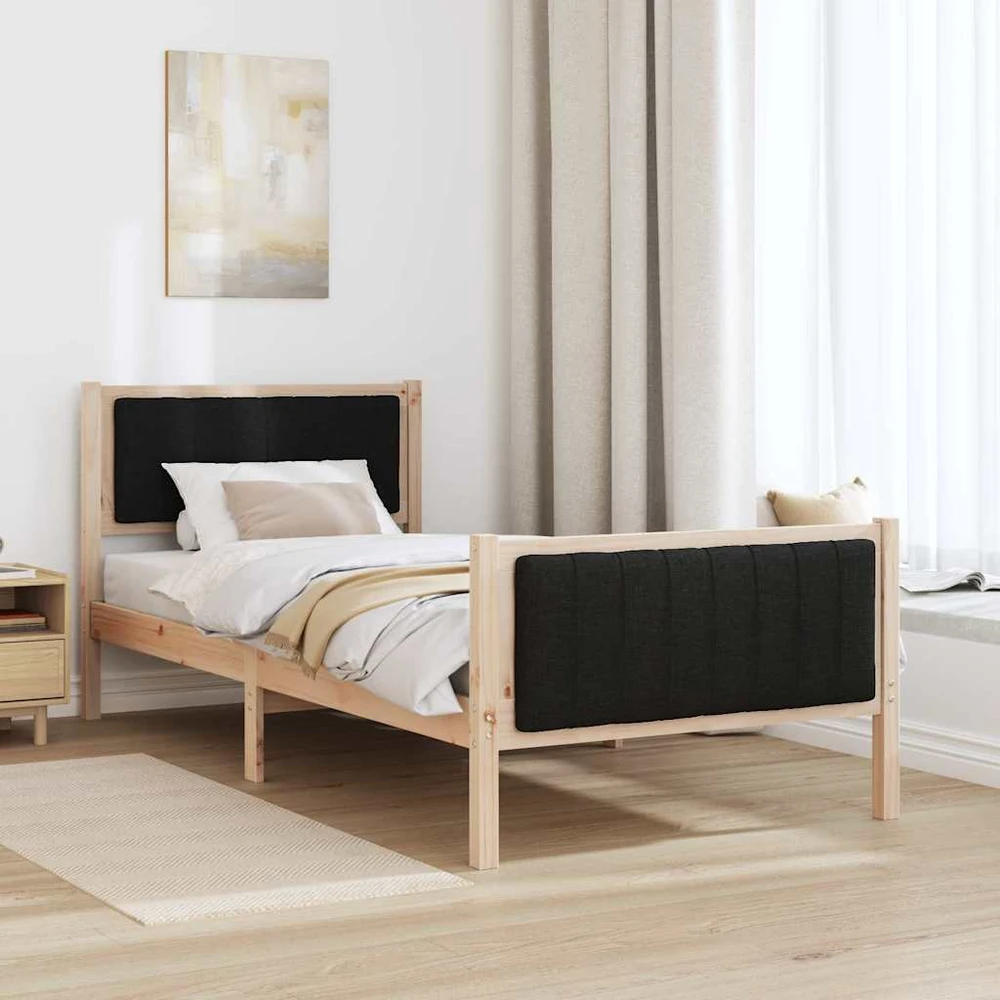 Lova Lovos rėmas Ruda ir juoda 90 x 200 cm Pušies masyvas