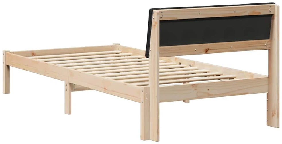 Lova Lovos rėmas Ruda ir juoda 90 x 200 cm Pušies masyvas