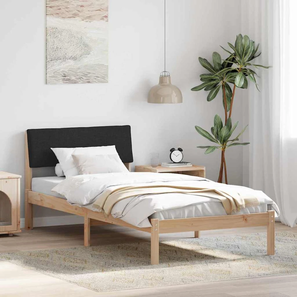 Lova Lovos rėmas Ruda ir juoda 90 x 200 cm Pušies masyvas