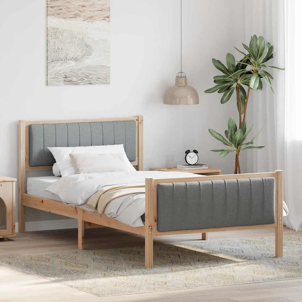 Lova Lovos rėmas Ruda ir šviesiai pilka 100 x 200 cm Pušies masyvas