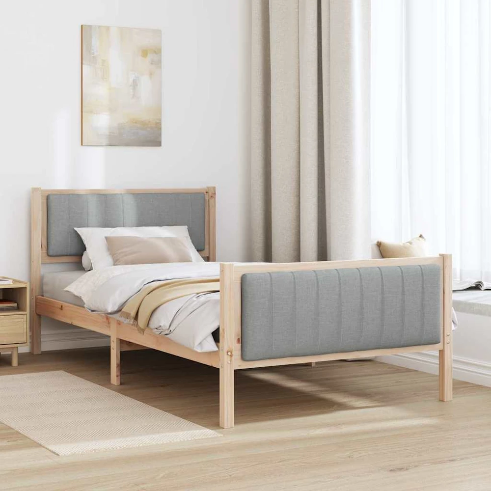 Lova Lovos rėmas Ruda ir šviesiai pilka 100 x 200 cm Pušies masyvas