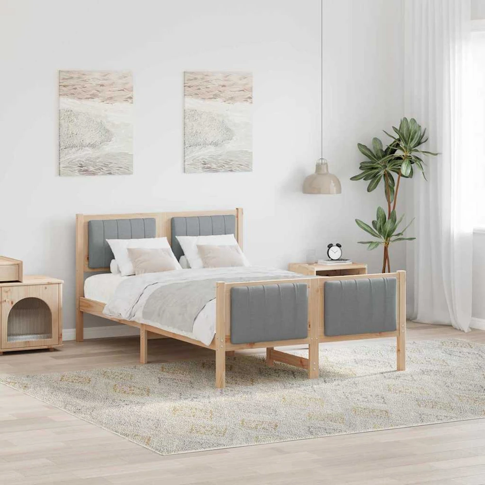 Lova Lovos rėmas Ruda ir šviesiai pilka 120 x 200 cm Pušies masyvas