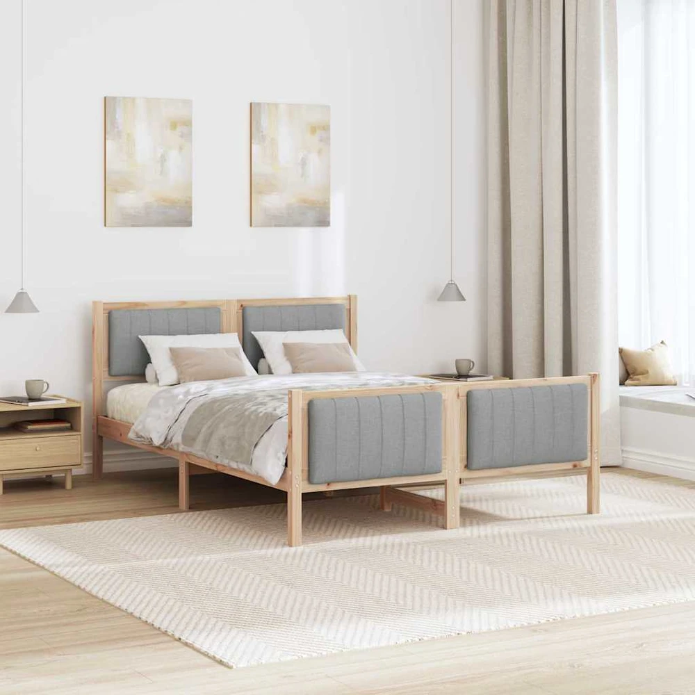 Lovos rėmas Ruda ir šviesiai pilka 140 x 190 cm Pušies masyvas