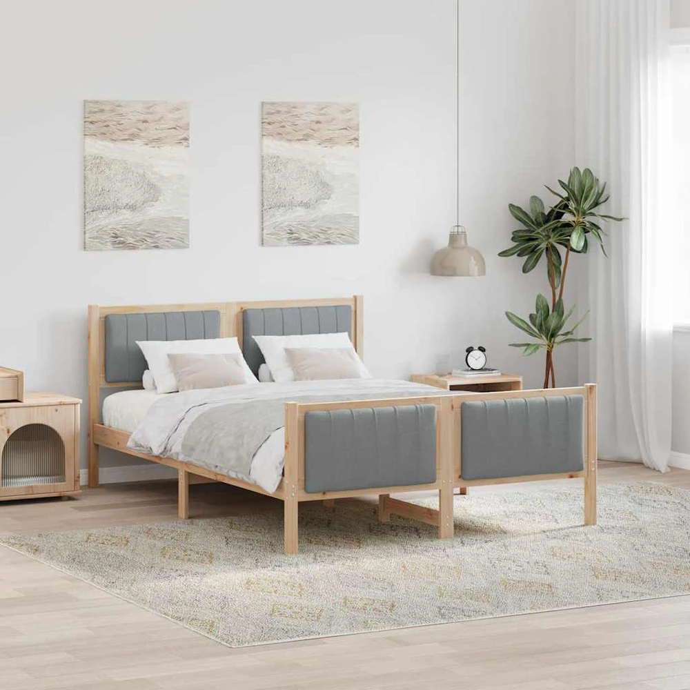 Lovos rėmas Ruda ir šviesiai pilka 140 x 190 cm Pušies masyvas
