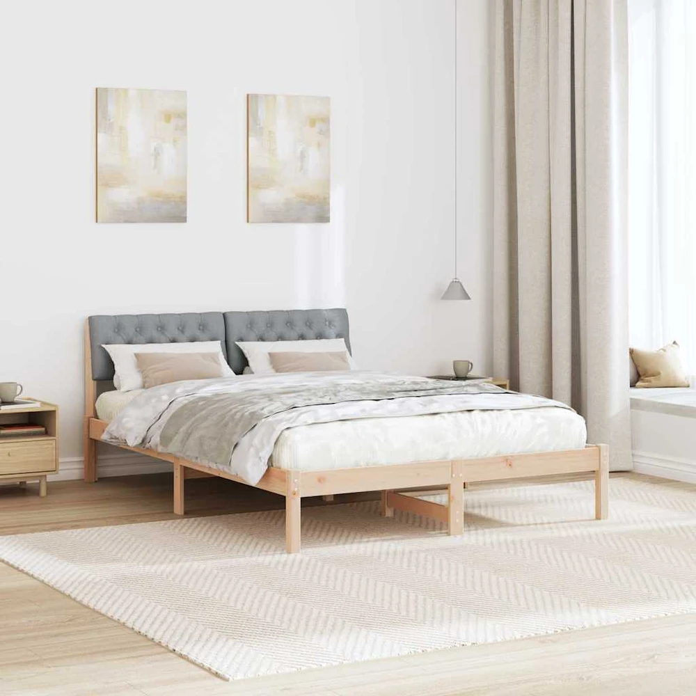 Lovos rėmas Ruda ir šviesiai pilka 140 x 190 cm Pušies masyvas