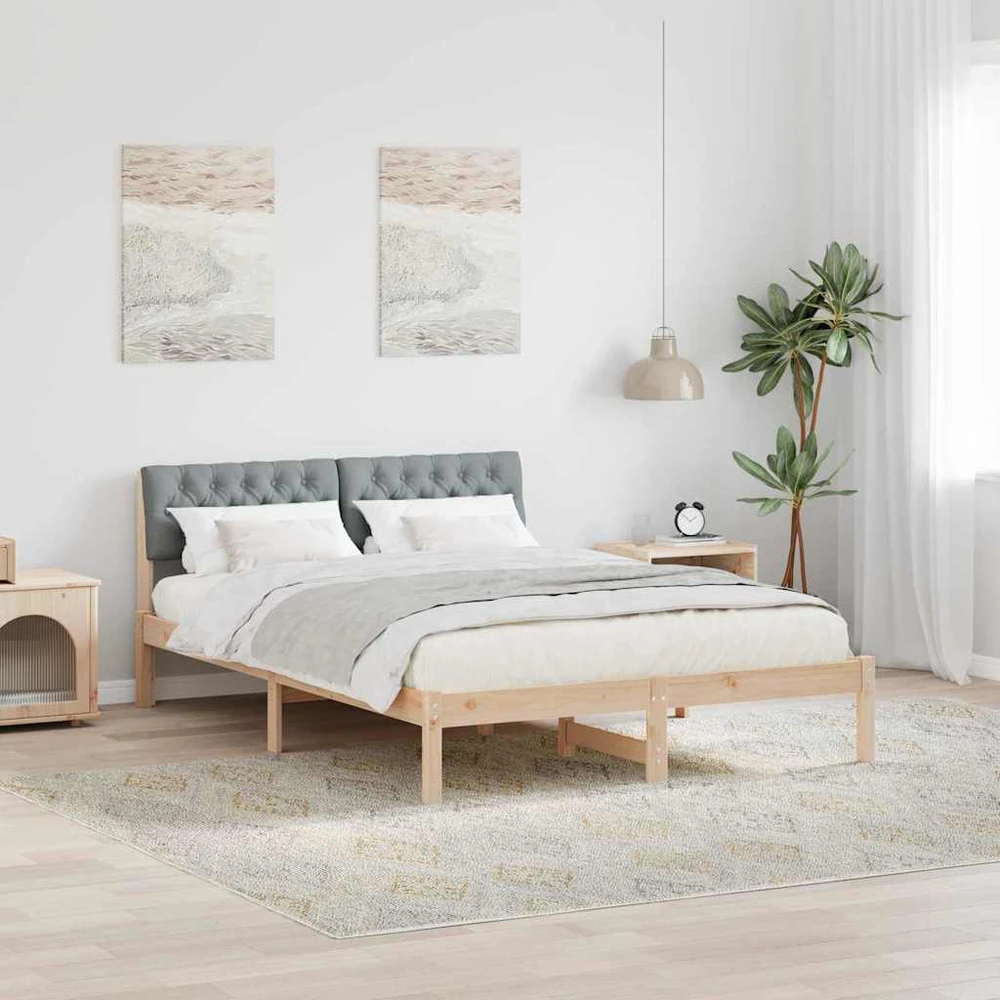 Lovos rėmas Ruda ir šviesiai pilka 150 x 200 cm Pušies masyvas