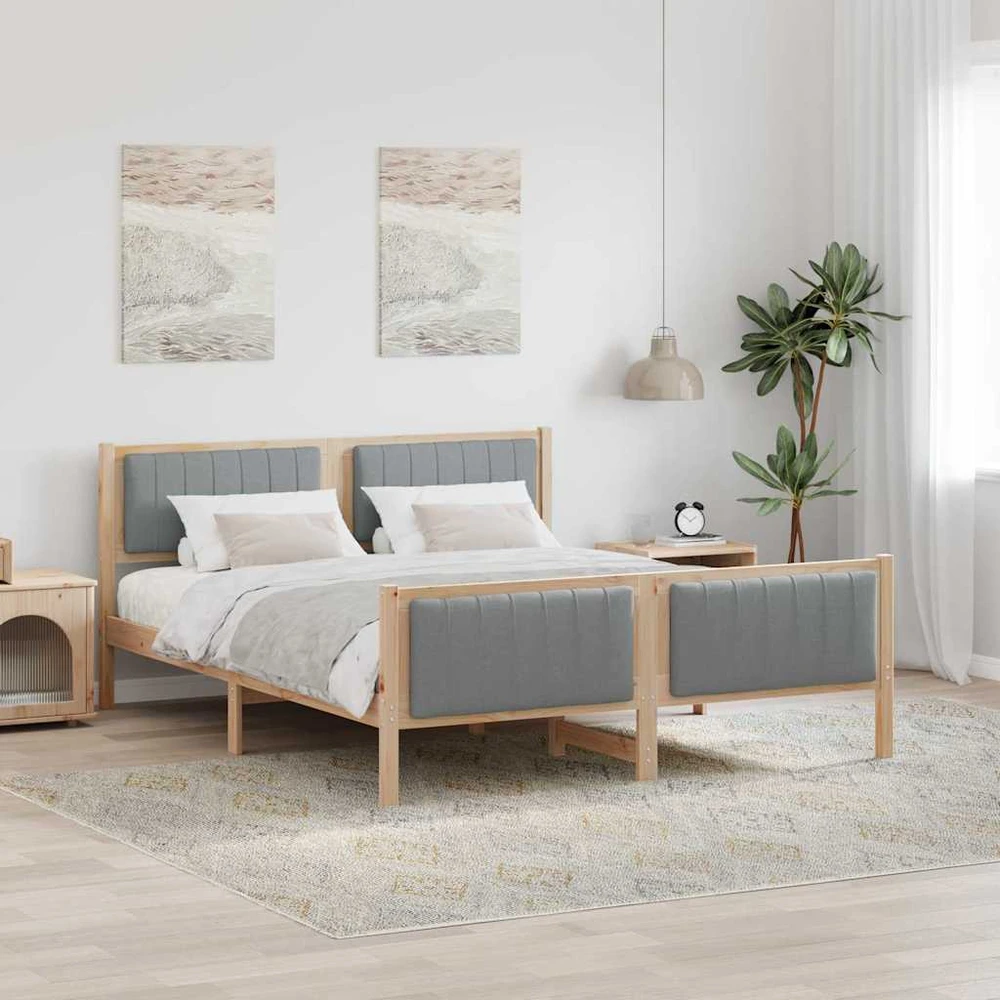 Lovos rėmas Ruda ir šviesiai pilka 160 x 200 cm Pušies masyvas