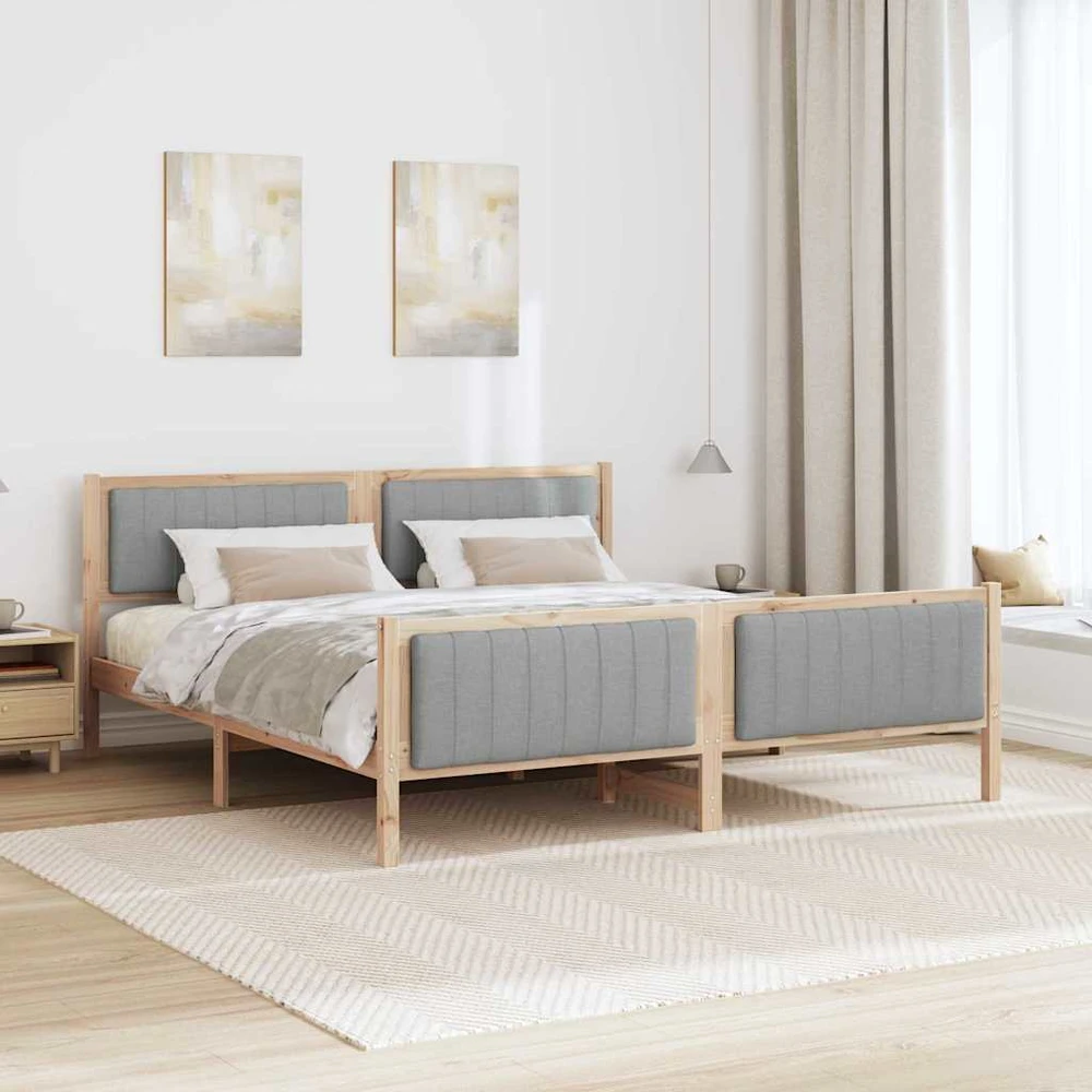 Lovos rėmas Ruda ir šviesiai pilka 180 x 200 cm Pušies masyvas