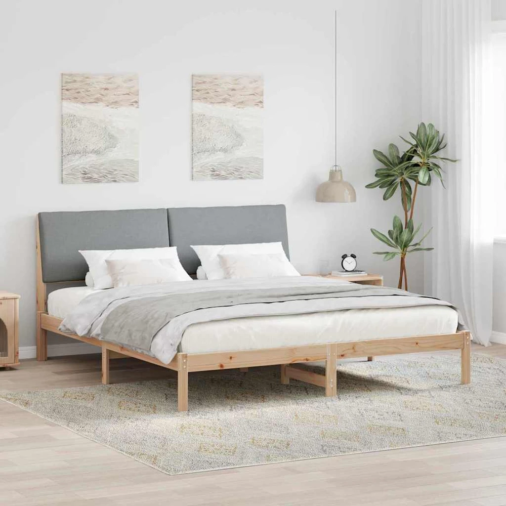 Lovos rėmas Ruda ir šviesiai pilka 180 x 200 cm Pušies masyvas