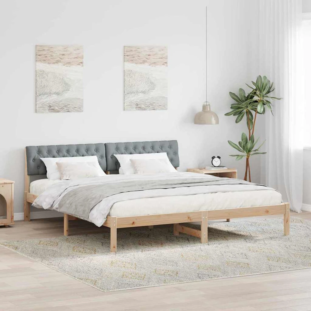 Lovos rėmas Ruda ir šviesiai pilka 180 x 200 cm Pušies masyvas