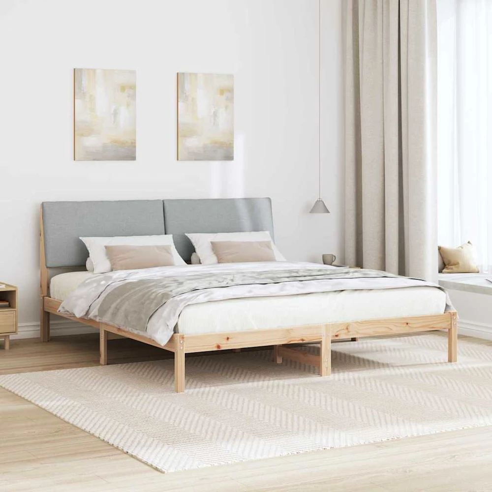 Lovos rėmas Ruda ir šviesiai pilka 180 x 200 cm Pušies masyvas