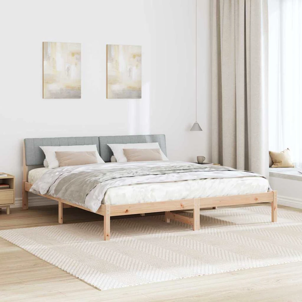 Lovos rėmas Ruda ir šviesiai pilka 180 x 200 cm Pušies masyvas