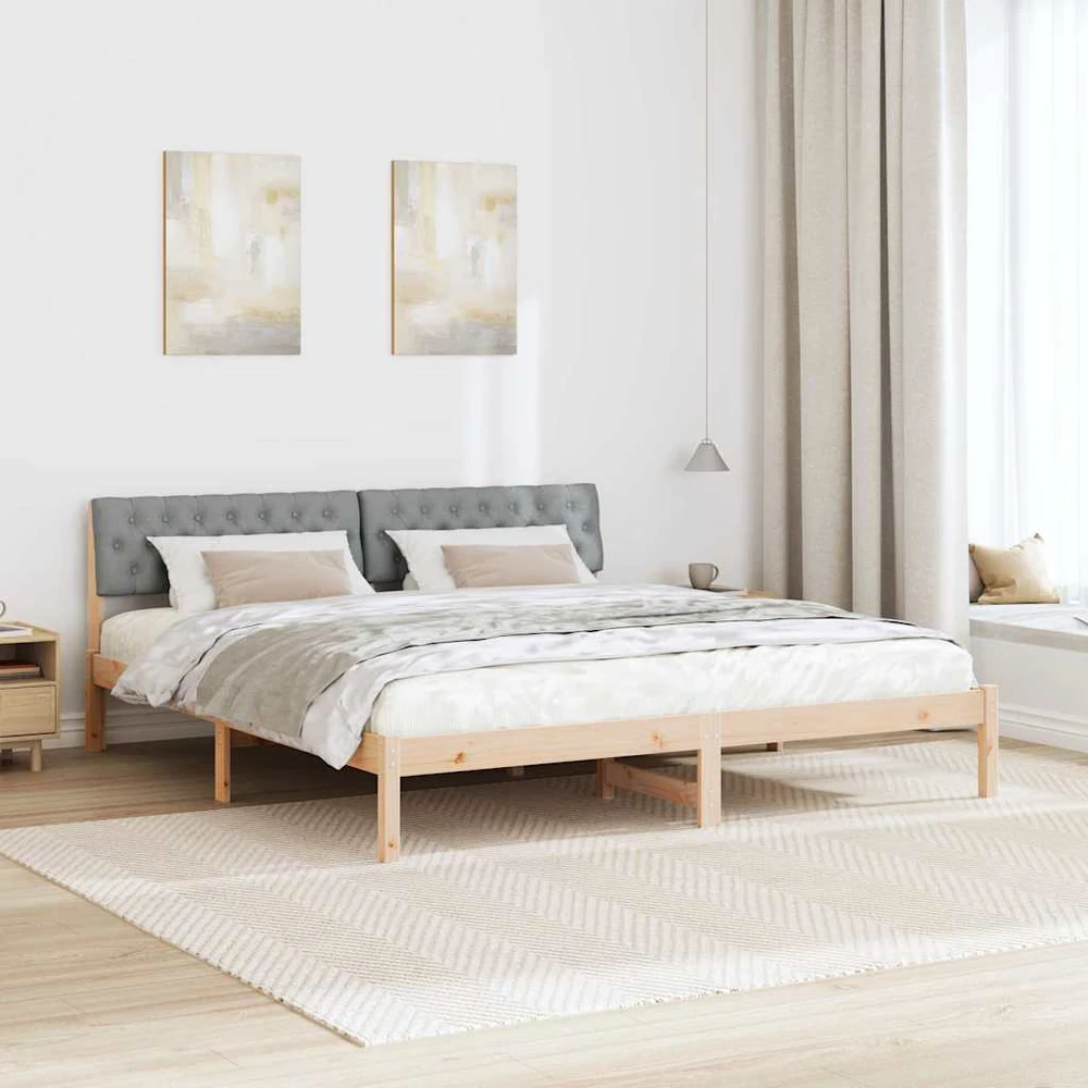 Lovos rėmas Ruda ir šviesiai pilka 180 x 200 cm Pušies masyvas