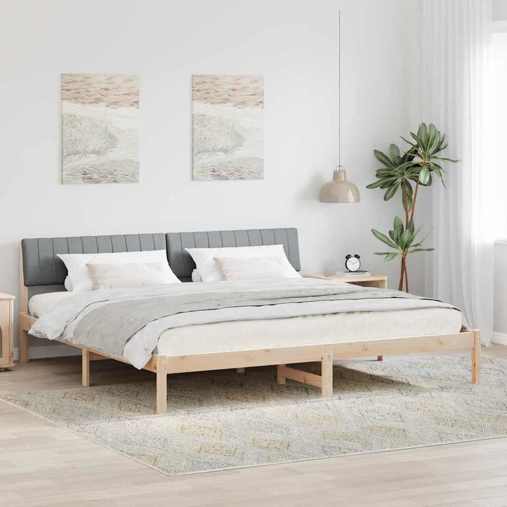 Lovos rėmas Ruda ir šviesiai pilka 200 x 200 cm Pušies masyvas