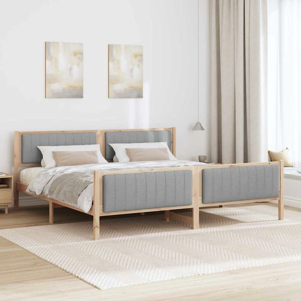 Lovos rėmas Ruda ir šviesiai pilka 200 x 200 cm Pušies masyvas