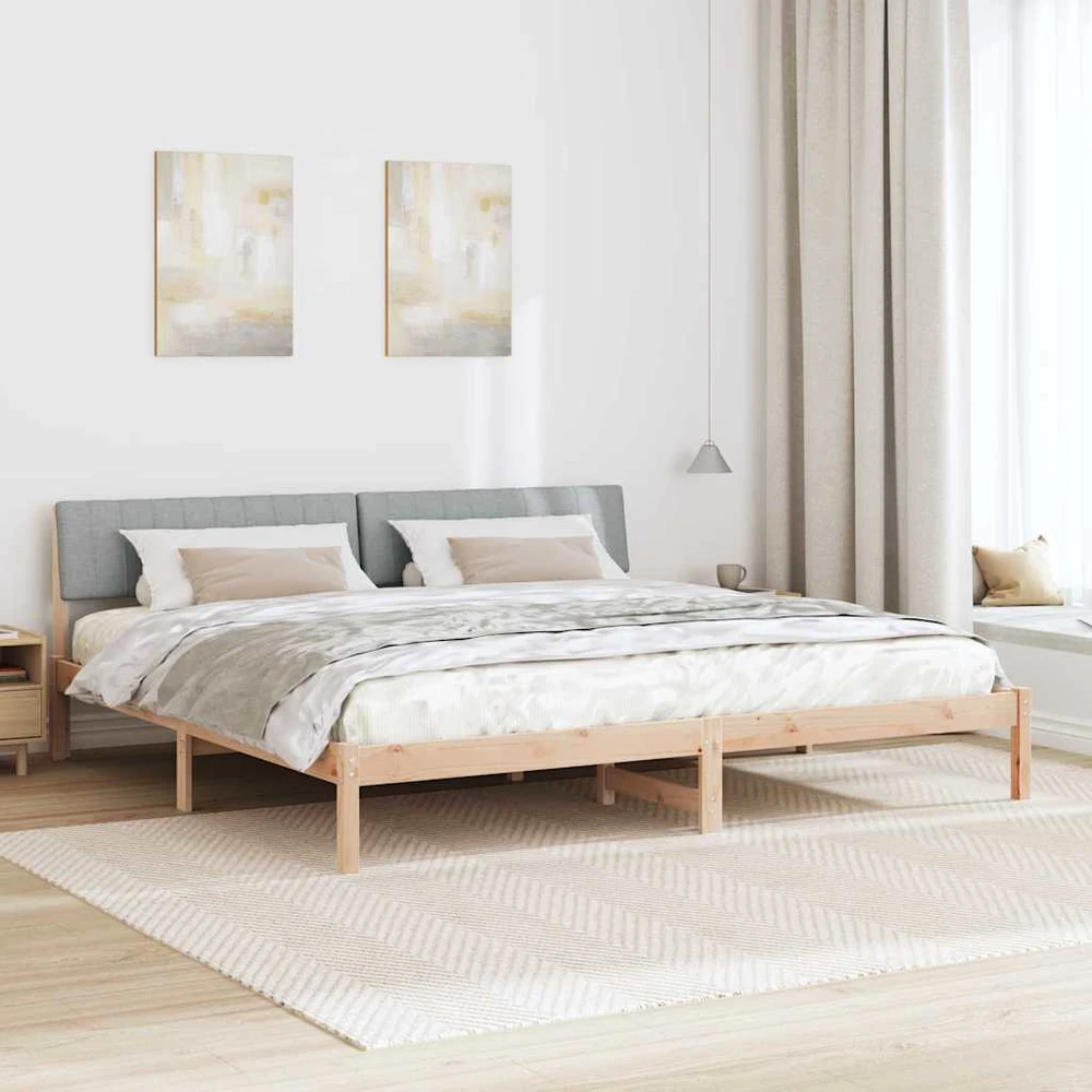 Lovos rėmas Ruda ir šviesiai pilka 200 x 200 cm Pušies masyvas