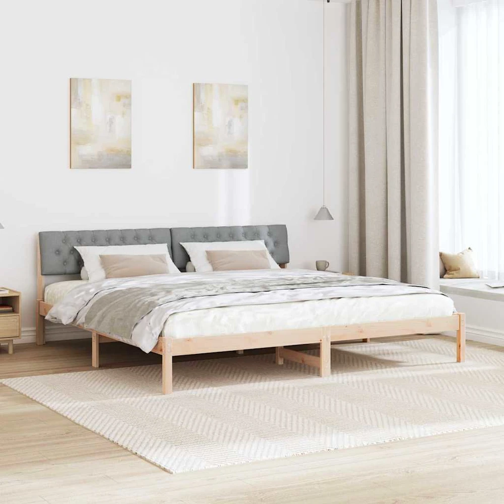 Lovos rėmas Ruda ir šviesiai pilka 200 x 200 cm Pušies masyvas