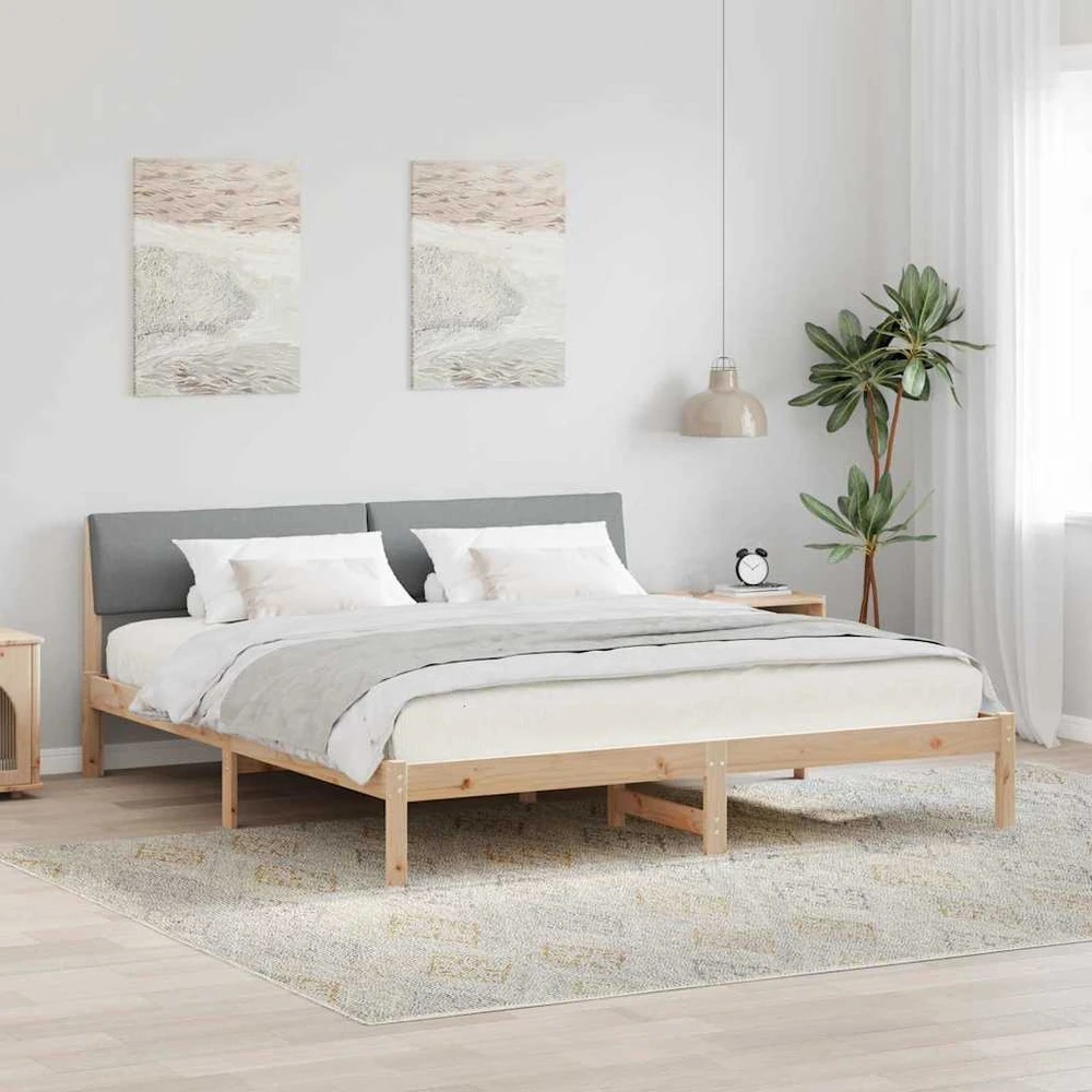 Lovos rėmas Ruda ir šviesiai pilka 200 x 200 cm Pušies masyvas