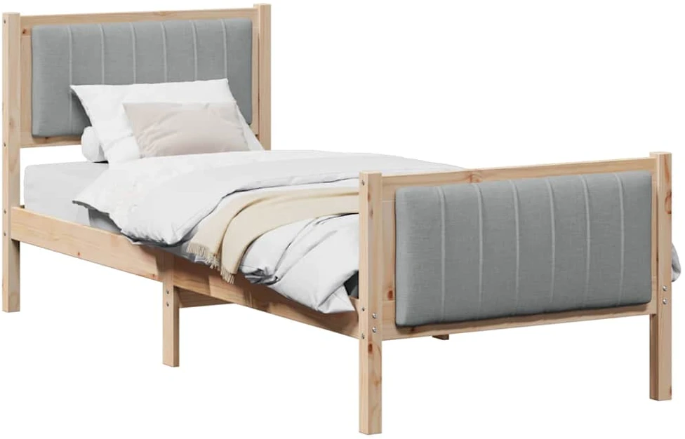 Lova Lovos rėmas Ruda ir šviesiai pilka 75 x 190 cm Pušies masyvas